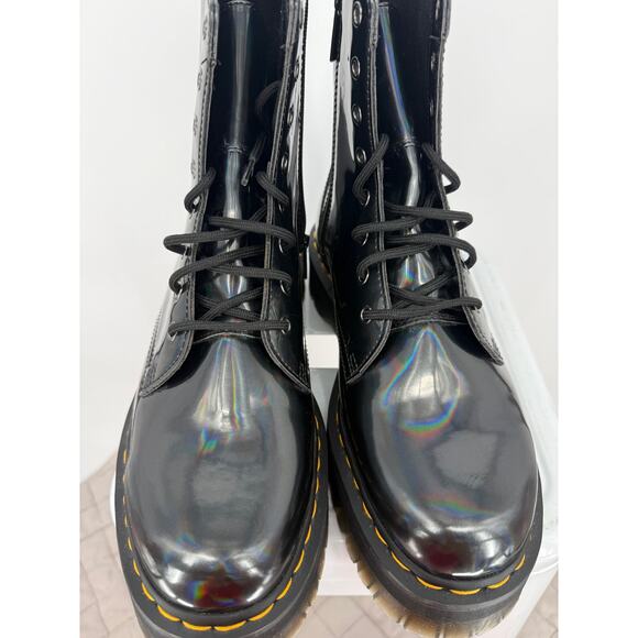 New Doc Dr. Martens Jadon Hologram Black Gray Leather Platform Boot Size Mens 11 main image 8